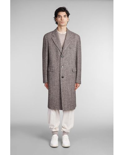Tagliatore 0205 Coat In Beige Wool - Grey