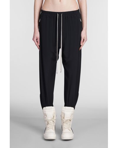 Rick Owens Cropped Track Pants In Black Acetate - Blue
