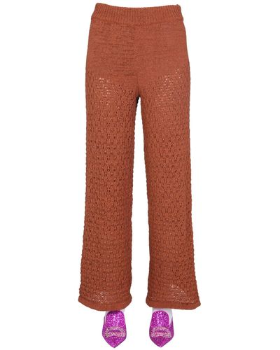 ROTATE BIRGER CHRISTENSEN Rotate "calla" Knit Trousers - Red