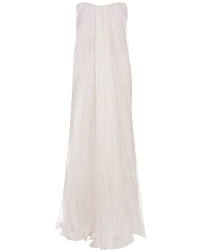Alexander McQueen Bustier Evening Dress - White