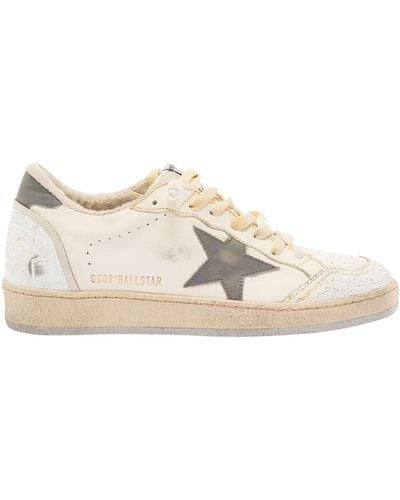 Golden Goose Ball Star Nappa Upper Leather Toe Star Heel And Spur Nylon Tongue - Natural