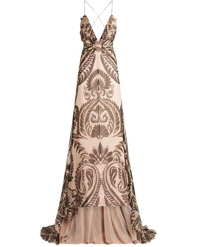 Etro Maxi Dress With Angkor Print - Natural