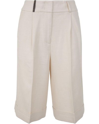 Peserico Shorts With Pences - White