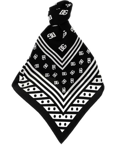 Dolce & Gabbana Logo Scarf Scarves, Foulards - Black
