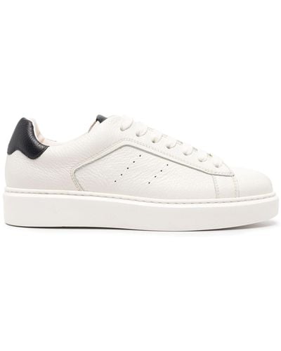 Doucal's Calf Leather Sneakers - White