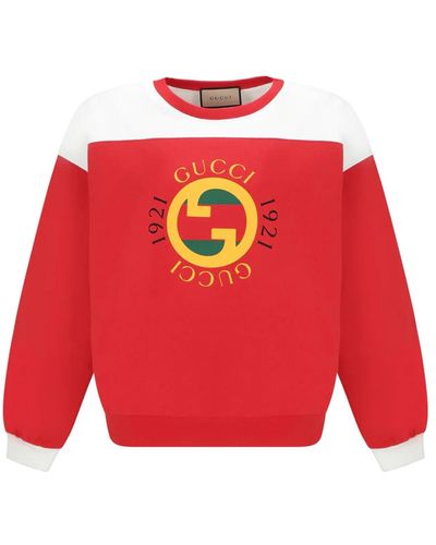 Gucci Logo Printed Sweatshirt - Red