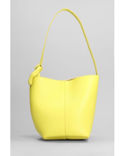 JW Anderson Corner Leather Small Bucket Bag - Yellow