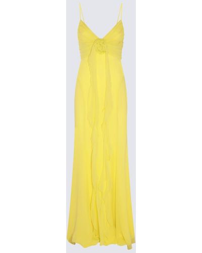 Blumarine Silk Maxi Dress - Yellow