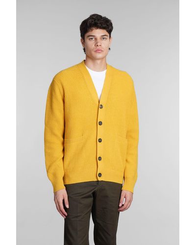 Ballantyne Cardigan In Yellow Wool