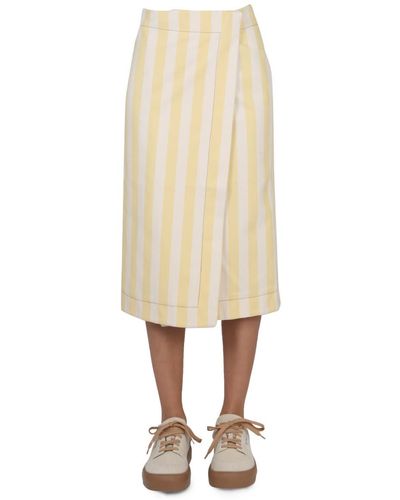 Sunnei Striped Pattern Skirt - Natural