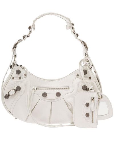 Balenciaga Le Cagole S Shoulder Bag With Removable Heart Mirror - Natural