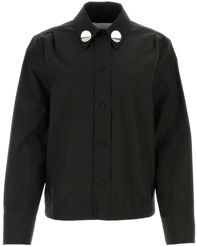 Jil Sander Stud-Embellished Long Sleeved Shirt - Black