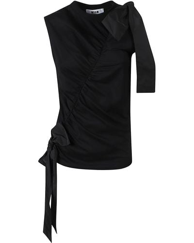 MSGM Bow Detail T-Shirt - Black