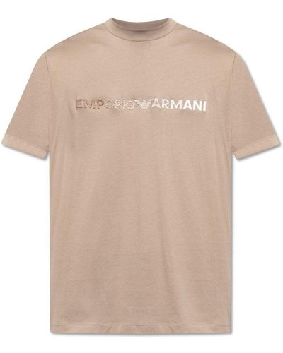 Emporio Armani Cotton T-Shirt - Natural