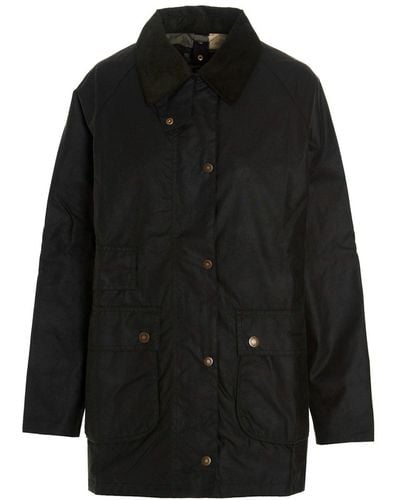 Barbour Button-up Raincoat - Black