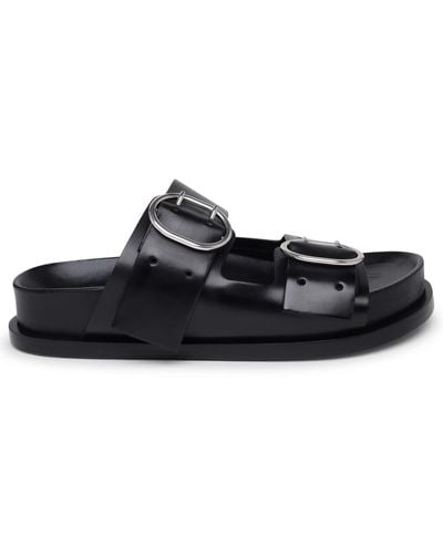 Jil Sander Black Leather Sandals
