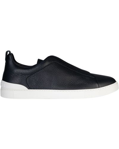 ZEGNA Fitted Slide-On Sneakers - Black