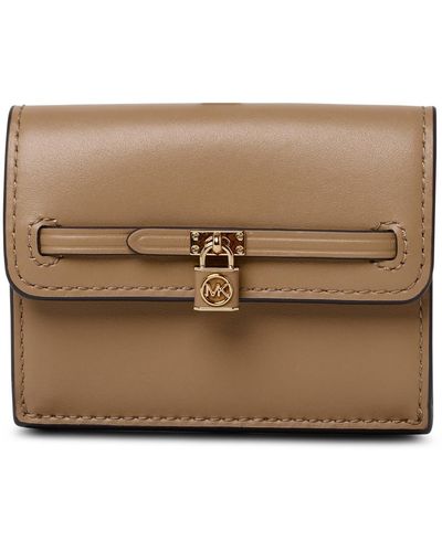 MICHAEL Michael Kors Hamilton Legacy Camel Leather Card Holder - Natural