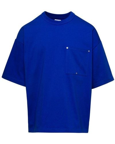 Bottega Veneta Oversize T-Shirt With V-Patch Pocket - Blue