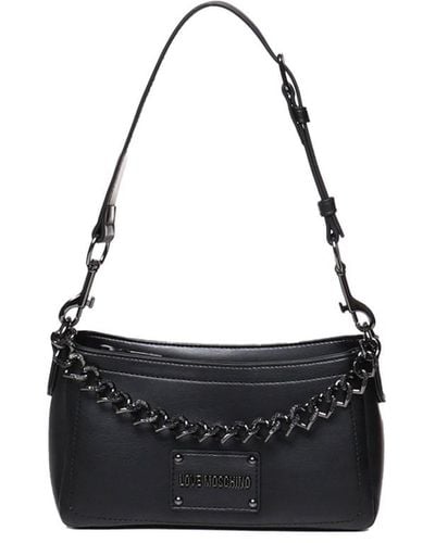 Love Moschino Love Handbag With Ton Sur Ton Chain - White