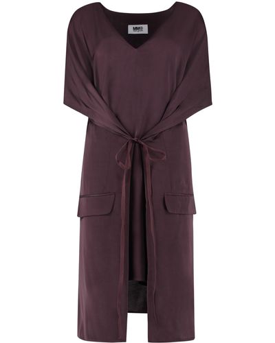 MM6 by Maison Martin Margiela Convertible V-neck Dress - Purple
