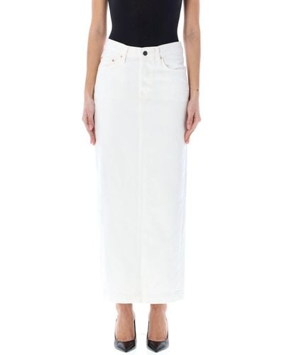 Wardrobe NYC Denim Column Skirt - White