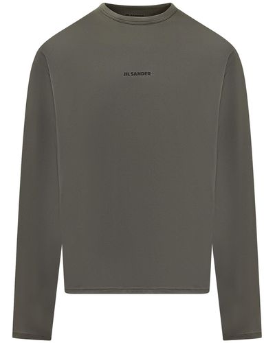 Jil Sander Long Sleeve T-shirts - Gray