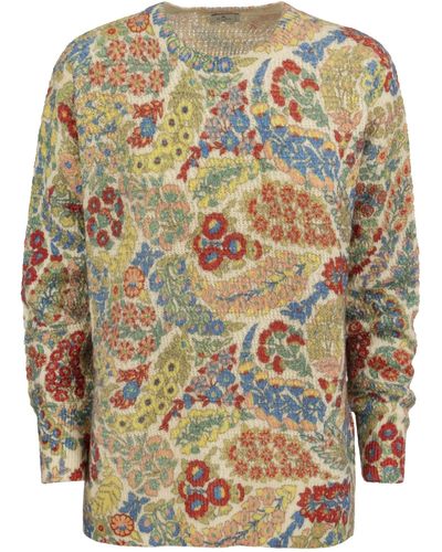 Etro Wool And Alpaca Sweater With Print - Multicolor