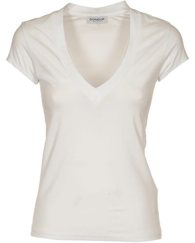 Dondup V-Neck Slim Fit T-Shirt - White