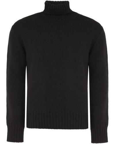 Piacenza Cashmere Virgin-Wool Turtleneck Sweater - Black