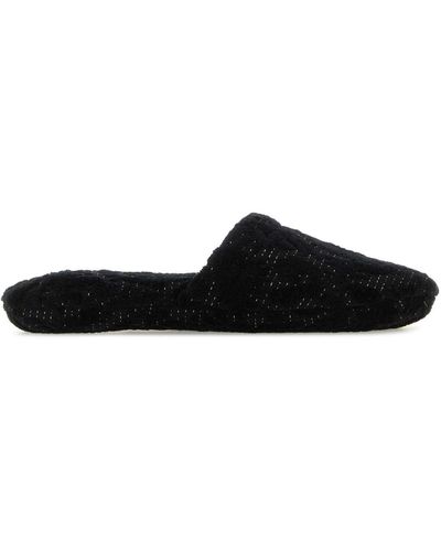 Versace Cotton Blend Slippers - Black