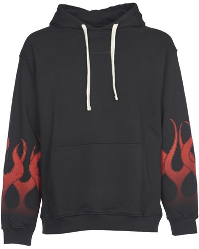 Vision Of Super Black Hoodie With Red Flames