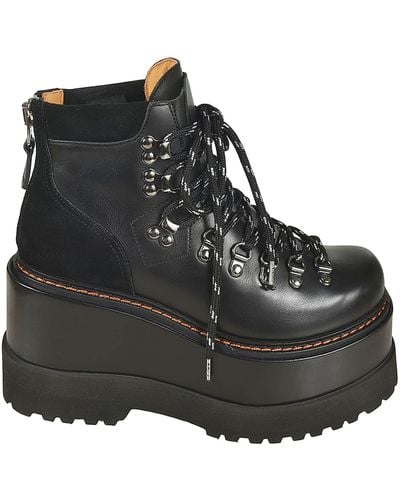 R13 Trailblazer Ankle Platform Boots - Black