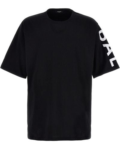 Balmain Side Logo-print Oversize T-shirt - Black
