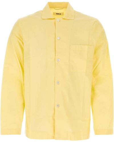 Tekla Cotton Pajama Shirt - Yellow