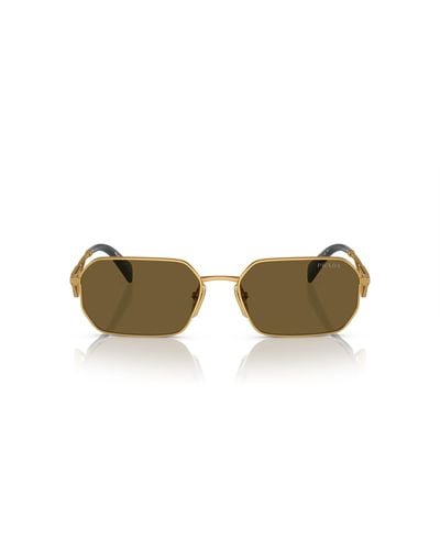Prada Pr A51s Matte Gold Sunglasses - Green