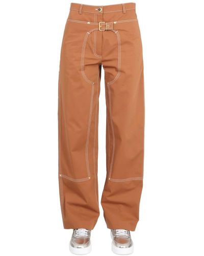 Stella McCartney Pants With Buckle - Brown