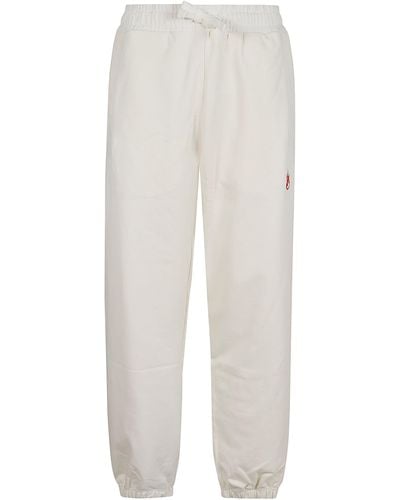 Vision Of Super Pants With Flames Logo And Metal Label - White