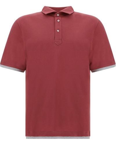 Brunello Cucinelli Polo Shirts - Red