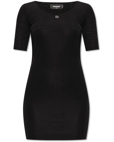 DSquared² Dress With Logo - Black