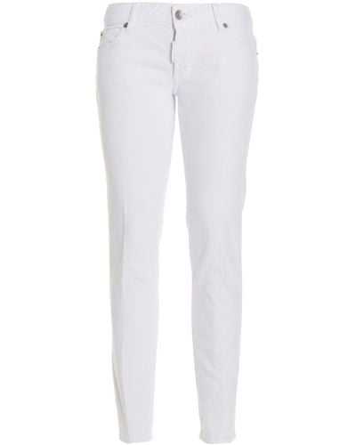 DSquared² White 'jennifer Cropped' Jeans