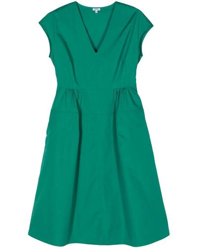 Aspesi V-neck Cotton Midi Dress - Green