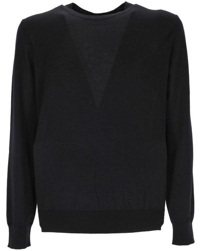 Zegna Crewneck Knitted Jumper - Black