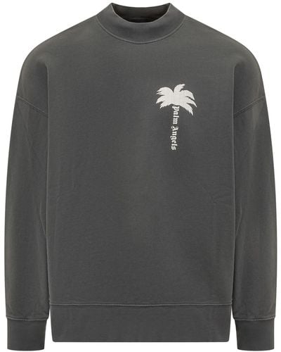 Palm Angels Sweatshirt With The Palm Logo - Gray