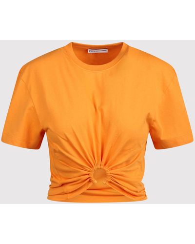 Rabanne Rabanne Gathered Cotton T-Shirt - Orange
