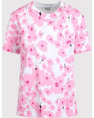 MSGM Floreal T-Shirt - Pink