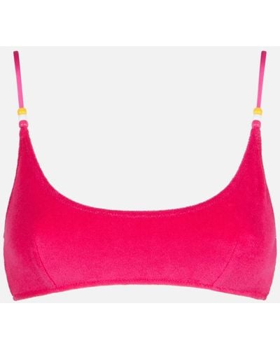 Mc2 Saint Barth Fuchsia Terry Bralette Swimsuit - Pink