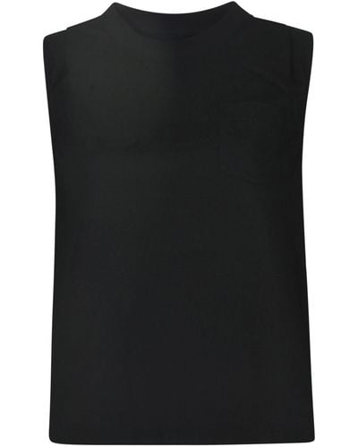 Sacai Sleeveless T-Shirt - Black