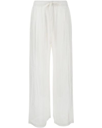 THE ROSE IBIZA Palazzo Trousers With Drawstring - White