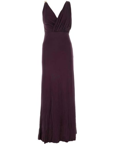 Lanvin Grape Viscose Long Dress - Purple